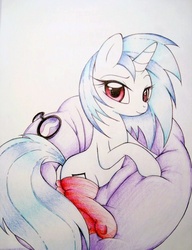 Size: 480x626 | Tagged: safe, artist:prettypinkpony, dj pon-3, vinyl scratch, pony, g4, female, solo, traditional art