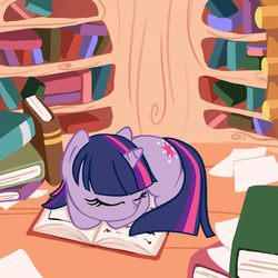 Size: 700x700 | Tagged: safe, artist:omgproductions, twilight sparkle, g4, book, filly, sleeping