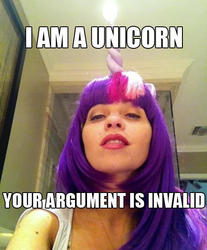 Size: 480x579 | Tagged: safe, twilight sparkle, human, g4, actress, canterlot gardens convention, cosplay, image macro, irl, irl human, photo, solo, tara strong, your argument is invalid
