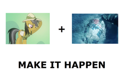 Size: 1000x595 | Tagged: safe, daring do, g4, all caps, captain america, exploitable meme, frozen, ice, make it happen, meme, meta