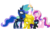 Size: 900x516 | Tagged: safe, princess cadance, princess celestia, princess luna, oc, oc:nyx, oc:ticket, alicorn, pony, fanfic:past sins, princess molestia, g4, alicorn oc, decadence, lunaughty, rapeface, simple background, transparent background