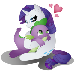 Size: 2040x1983 | Tagged: safe, artist:daydreamerpony, rarity, spike, dragon, pony, unicorn, g4, female, heart, interspecies, male, mare, ship:sparity, shipping, simple background, straight, transparent background