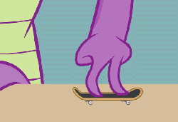 Size: 573x393 | Tagged: safe, artist:hotdiggedydemon, spike, .mov, spike.mov, g4, animated, tech deck, that's spike