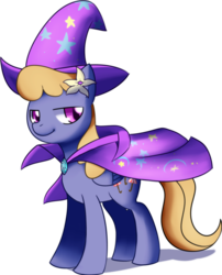 Size: 756x936 | Tagged: safe, artist:solar-slash, drizzle, pegasus, pony, g4, background pony, cape, clothes, female, flower, flower in hair, hat, mare, simple background, the great and powerful, transparent background, trixie's cape, trixie's hat