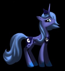 Size: 911x1000 | Tagged: safe, artist:mirapony, princess luna, pony, g4, female, s1 luna, simple background, solo