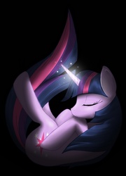 Size: 1080x1500 | Tagged: safe, artist:mirapony, twilight sparkle, pony, g4, dark, female, glowing, magic, solo