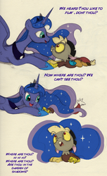 Size: 1284x2112 | Tagged: dead source, safe, artist:anima-dos, discord, princess luna, g4, baby discord, comic, cute, maternaluna