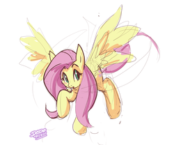 Size: 837x696 | Tagged: safe, artist:lionalliance, fluttershy, pony, g4, female, flying, solo