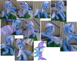 Size: 8256x6712 | Tagged: safe, artist:epicrainbowcrafts, trixie, pony, unicorn, g4, absurd resolution, cape, clothes, female, hat, irl, mare, photo, plushie, posable, solo, trixie's cape, trixie's hat