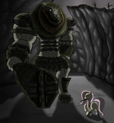 Size: 1118x1200 | Tagged: safe, artist:ziemniax, fluttershy, g4, 1st colossus, crossover, shadow of the colossus
