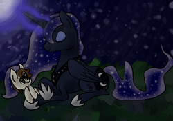 Size: 1000x700 | Tagged: safe, artist:opalwhisker, pipsqueak, princess luna, g4