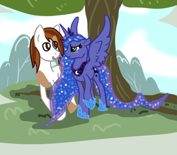 Size: 800x700 | Tagged: safe, artist:opalwhisker, pipsqueak, princess luna, g4, female, male, ship:lunapip, shipping, straight