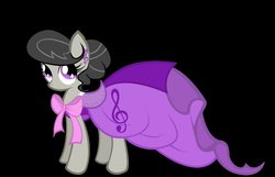 Size: 1115x717 | Tagged: safe, artist:alexpony, edit, octavia melody, earth pony, pony, g4, alternate hairstyle, black background, clothes, dress, female, gala dress, looking back, looking up, simple background, solo