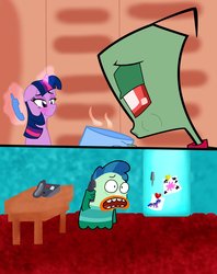 Size: 1680x2116 | Tagged: safe, artist:abigail m., twilight sparkle, g4, crossover, fish hooks, invader zim