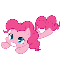 Size: 500x500 | Tagged: dead source, safe, artist:apzzang, pinkie pie, earth pony, pony, g4, chubby, female, filly, simple background, solo, transparent background