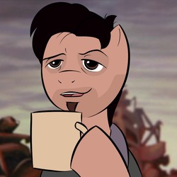 Size: 700x700 | Tagged: safe, artist:kloudmutt, dean mccoppin, mug, ponified, reaction image, the iron giant