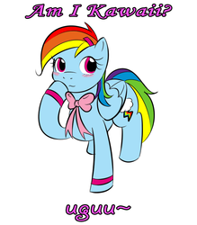 Size: 600x684 | Tagged: safe, rainbow dash, g4, cute, ribbon, uguu