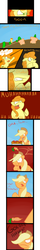 Size: 808x5002 | Tagged: safe, artist:autonomous-zed, applejack, carrot top, golden harvest, g4, apple, carrot, comic, farm, food, sweet apple acres