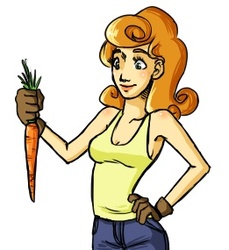 Size: 261x285 | Tagged: safe, artist:jentiful, carrot top, golden harvest, human, g4, carrot, humanized