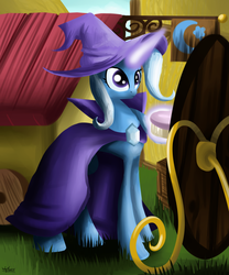 Size: 2500x3000 | Tagged: safe, artist:wojtovix, trixie, g4, brush, high res, mirror