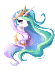 Size: 1000x1308 | Tagged: safe, artist:fantazyme, princess celestia, pony, g4, beautiful, bust, crown, cute, cutelestia, female, jewelry, long mane, looking at you, peytral, portrait, profile, regalia, simple background, solo, transparent background