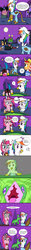 Size: 900x7230 | Tagged: safe, artist:helsaabi, applejack, discord, gilda, gummy, pinkie pie, rainbow dash, griffon, g4, comic, costume