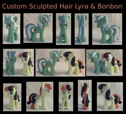 Size: 900x813 | Tagged: safe, artist:gryphyn-bloodheart, bon bon, lyra heartstrings, sweetie drops, earth pony, pony, g4, brushable, customized toy, irl, photo, toy