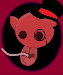 Size: 720x864 | Tagged: safe, artist:rlyoff, artist:watermelonrat, edit, pony, dr. fetus, fetus, hat, monocle, ponified, solo, super meat boy, top hat