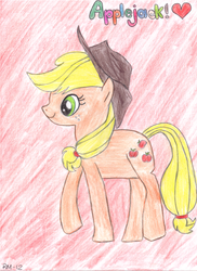 Size: 595x817 | Tagged: safe, applejack, earth pony, pony, g4, female, solo, traditional art