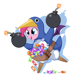 Size: 1500x1500 | Tagged: safe, artist:madmax, pinkie pie, g4, bomb, candy, cosplay, disgaea, prinny