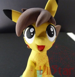 Size: 600x615 | Tagged: safe, artist:viistar, pikachu, irl, photo, pokémon, ponified, ponychuu, sculpture