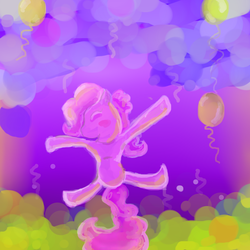 Size: 1000x1000 | Tagged: source needed, useless source url, safe, artist:madnesstheatre, pinkie pie, earth pony, pony, g4, balloon, colorful, party, smiling, solo, speedpaint