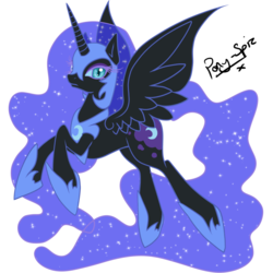 Size: 1000x1000 | Tagged: safe, artist:pony-spiz, nightmare moon, alicorn, pony, g4, female, looking at you, mare, simple background, solo, transparent background