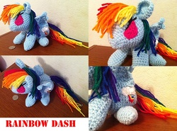 Size: 700x517 | Tagged: safe, artist:theunknownsoul, rainbow dash, pony, g4, amigurumi, crochet, irl, photo, plushie, solo