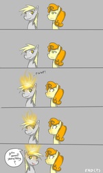 Size: 1024x1707 | Tagged: safe, artist:stupidyou3, carrot top, derpy hooves, golden harvest, pegasus, pony, g4, female, fire, mare