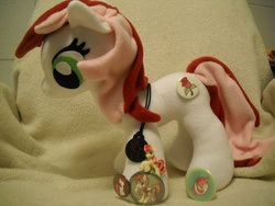 Size: 2592x1944 | Tagged: safe, artist:xsjado78, roseluck, pony, g4, button, irl, photo, plushie, solo, toy