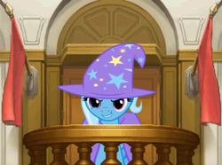 Size: 798x595 | Tagged: safe, trixie, g4, ace attorney, courtroom, witness