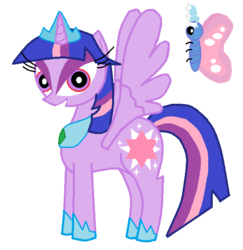 Size: 594x612 | Tagged: safe, artist:lorettafox, discord, twilight sparkle, alicorn, pony, g4, female, mare, simple background, solo, spread wings, transparent background, wings