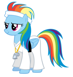 Size: 4000x4241 | Tagged: safe, artist:tzolkine, rainbow dash, pegasus, pony, call of the cutie, g4, absurd resolution, black belt, clothes, gi, headband, karate, martial arts, pants, rainbow dashs coaching whistle, robe, simple background, transparent background, vector, whistle, whistle necklace
