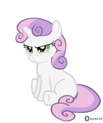 Size: 1500x1776 | Tagged: safe, artist:kuren247, sweetie belle, pony, unicorn, g4, angry, female, simple background, solo, transparent background, vector