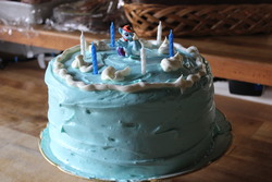 Size: 2592x1728 | Tagged: safe, artist:kiffren, rainbow dash, g4, birthday, cake, food, irl, photo, toy