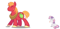 Size: 5000x2484 | Tagged: safe, artist:joedash, big macintosh, sweetie belle, earth pony, pony, g4, male, simple background, stallion, transparent background, vector