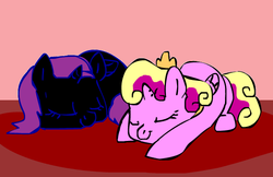 Size: 574x373 | Tagged: safe, princess skyla, oc, oc:selene, alicorn, pony, g4, alicorn oc, not nyx