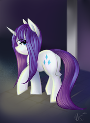 Size: 945x1286 | Tagged: safe, artist:obligatorilyoptional, rarity, pony, g4, alternate hairstyle, female, solo, wet, wet mane, wet mane rarity