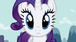 Size: 640x360 | Tagged: safe, edit, edited screencap, screencap, rarity, pony, boast busters, g4, animated, female, it is on, solo, text