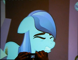 Size: 301x233 | Tagged: safe, edit, edited screencap, screencap, sapphire joy, g4, the crystal empire, camrip, eyebrows, eyes closed, gritted teeth, video