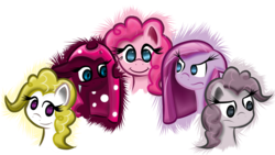 Size: 3840x2160 | Tagged: safe, artist:timeforsp, pinkie pie, surprise, changeling, g1, g4, changelingified, discorded, g1 to g4, generation leap, high res, pinkamena diane pie, simple background, species swap, transparent background