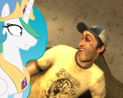 Size: 746x594 | Tagged: safe, princess celestia, princess molestia, g4, crossover, ellis, left 4 dead, left 4 dead 2