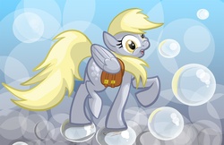 Size: 1280x827 | Tagged: safe, artist:secoh2000, derpy hooves, pegasus, pony, g4, bubble, female, mare