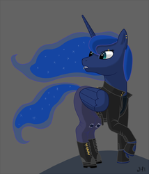 Size: 750x878 | Tagged: safe, artist:dragon-commando, artist:widjetarcs, princess luna, pony, g4, clothes, female, piercing, punk, solo